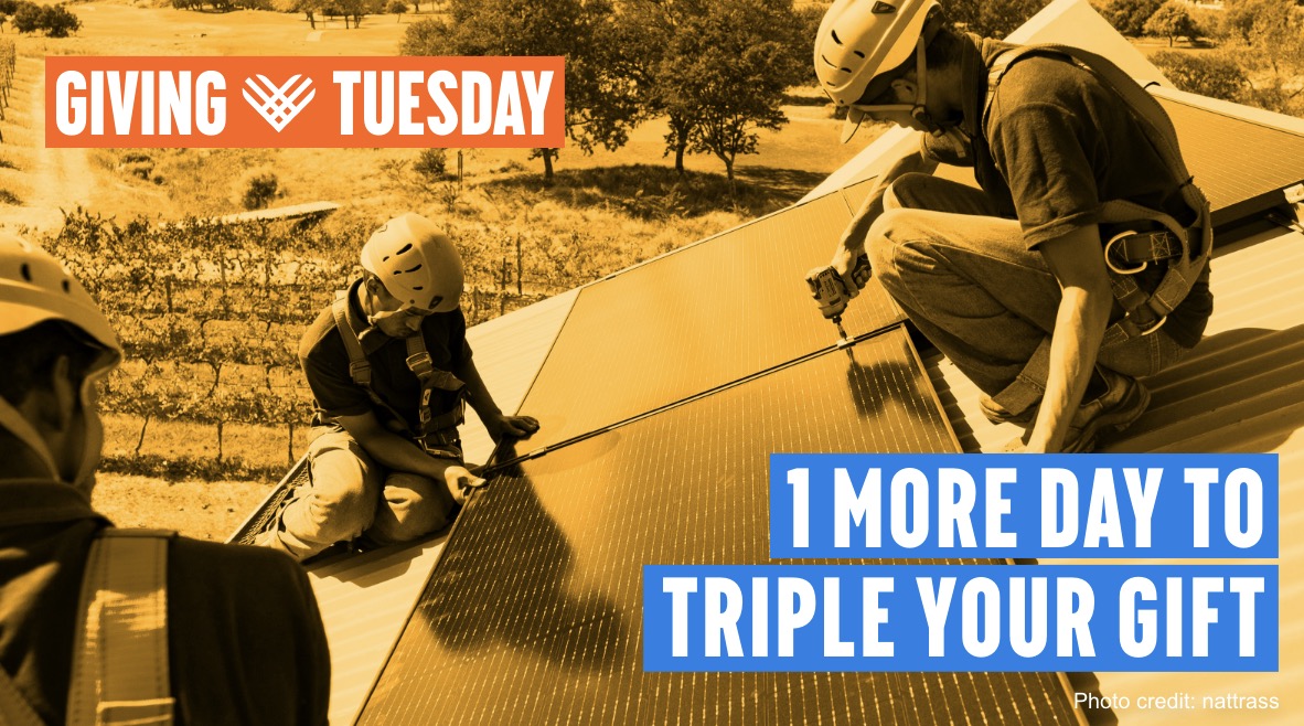 GIVING TUESDAY. ONE MORE DAY TO TRIPLE YOUR GIFT