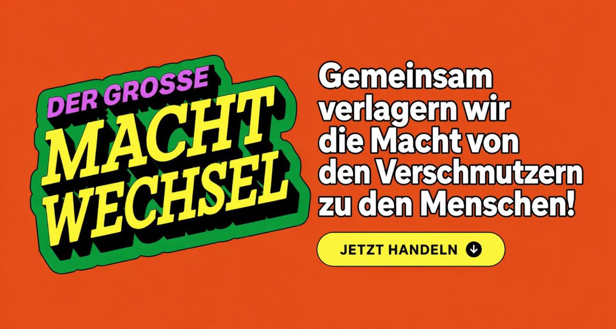 Wir zahlen. Sie profitieren. Zeit für einen großen Machtwechsel – mach mit!