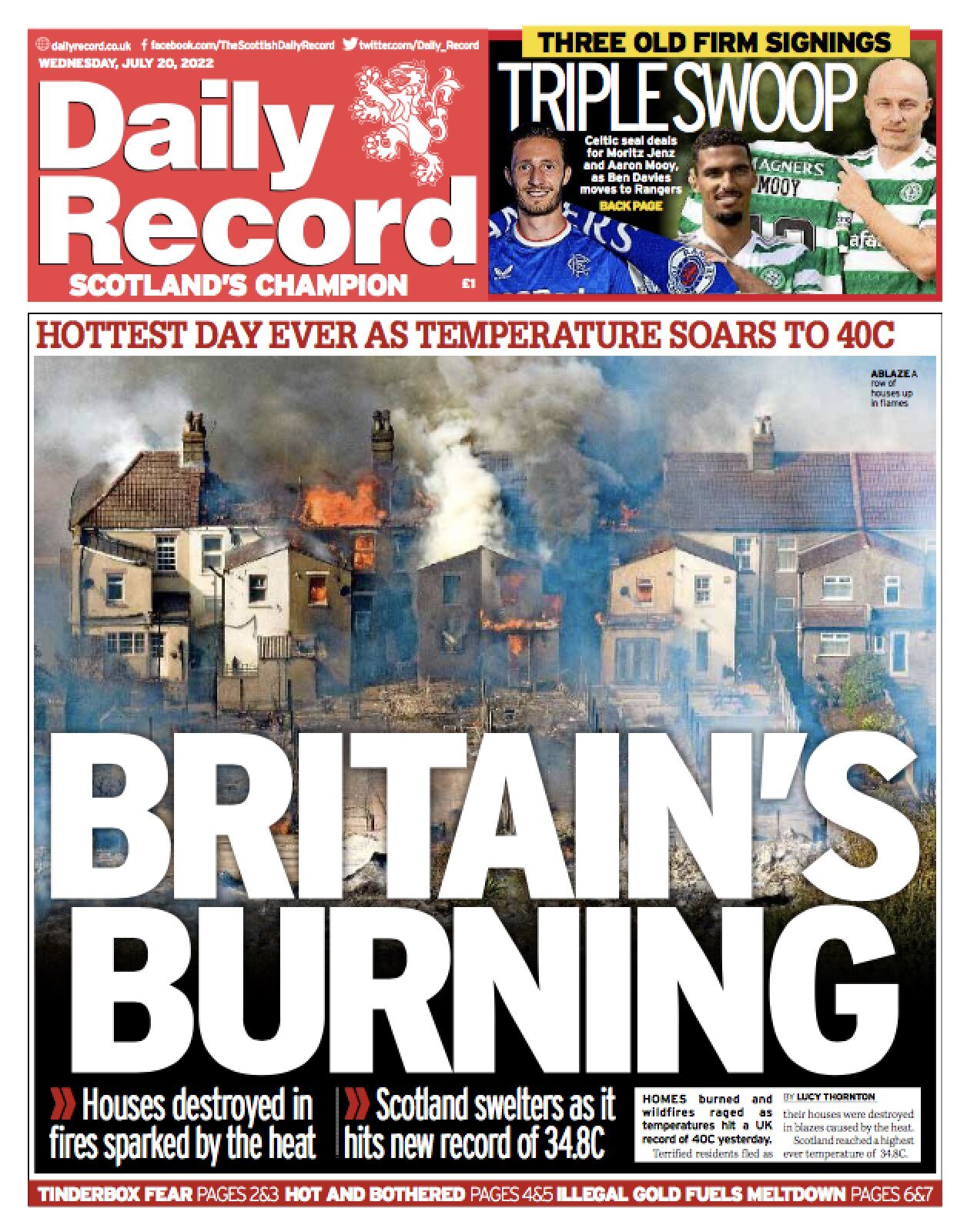 The Daily Record front page