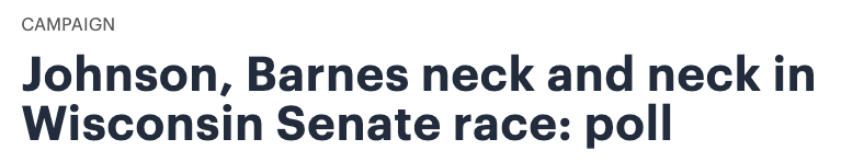 Hadeline: Johnson, Barnes neck and neck in Wisconsin Senate race: poll