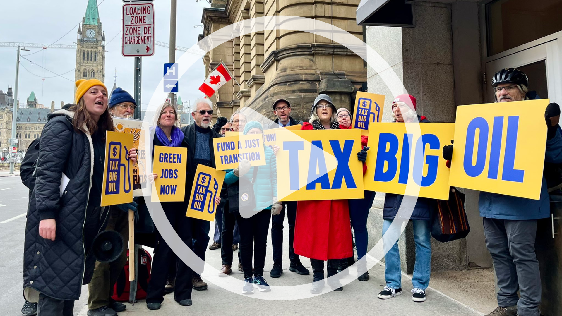 350 Canada supporters participating in the End Climate Delay day of action.